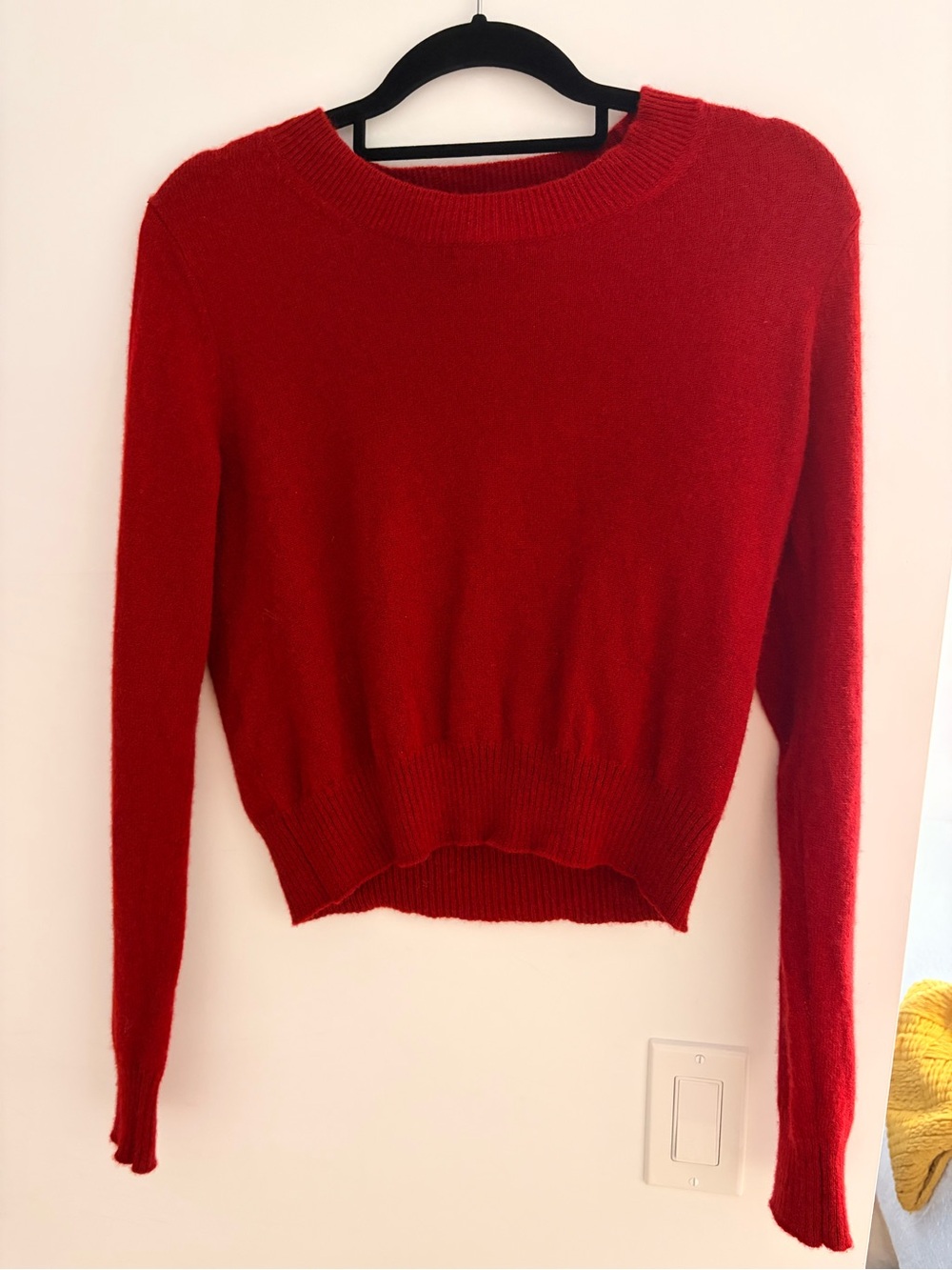 Reformation Red Scoop Neck Crew Sweater